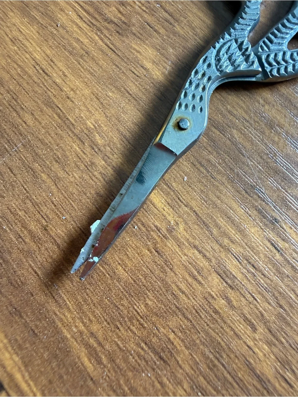 Vintage Silver Stork Grooming Scissors